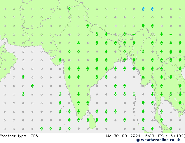 Yağış Türü GFS Pzt 30.09.2024 18 UTC