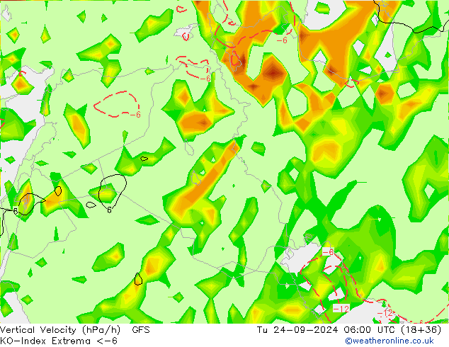 Convectie-Index GFS di 24.09.2024 06 UTC