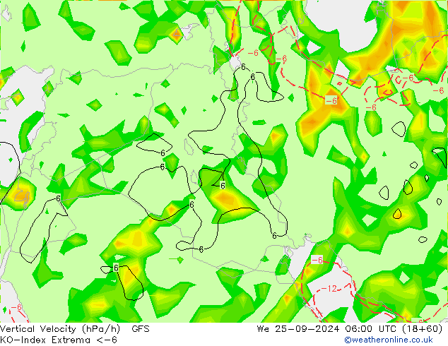 Convection-Index GFS ср 25.09.2024 06 UTC