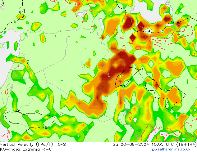 Convection-Index GFS Sáb 28.09.2024 18 UTC