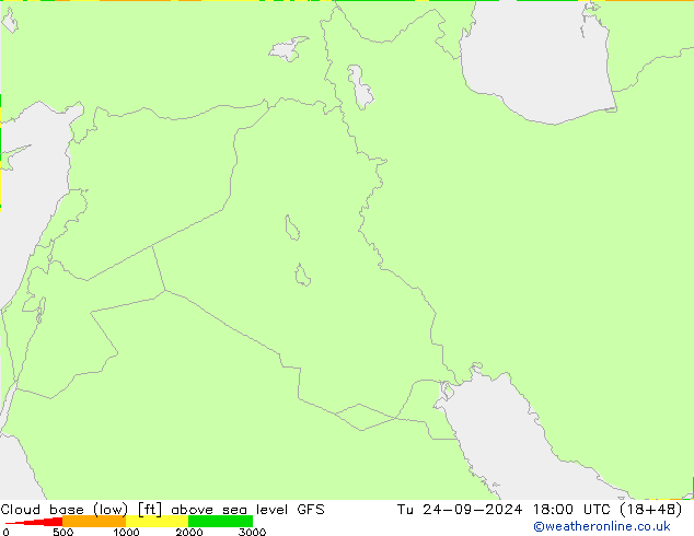 Cloud base (low) GFS  24.09.2024 18 UTC