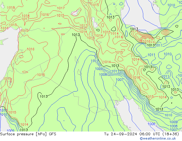 Surface pressure GFS Tu 24.09.2024 06 UTC