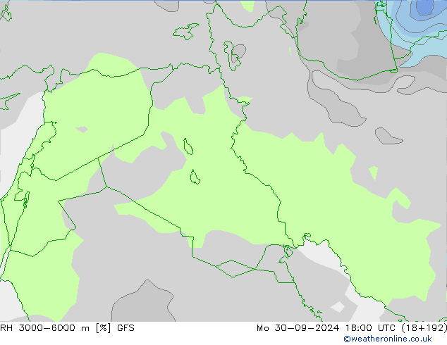 RH 3000-6000 m GFS Po 30.09.2024 18 UTC