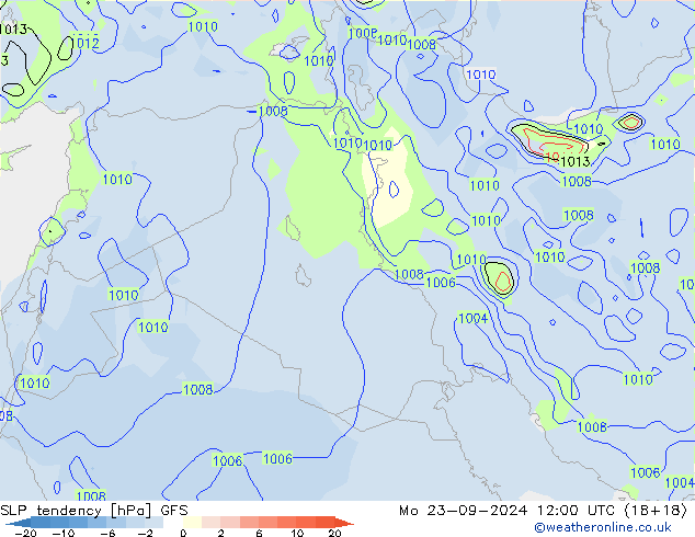 Druktendens (+/-) GFS september 2024