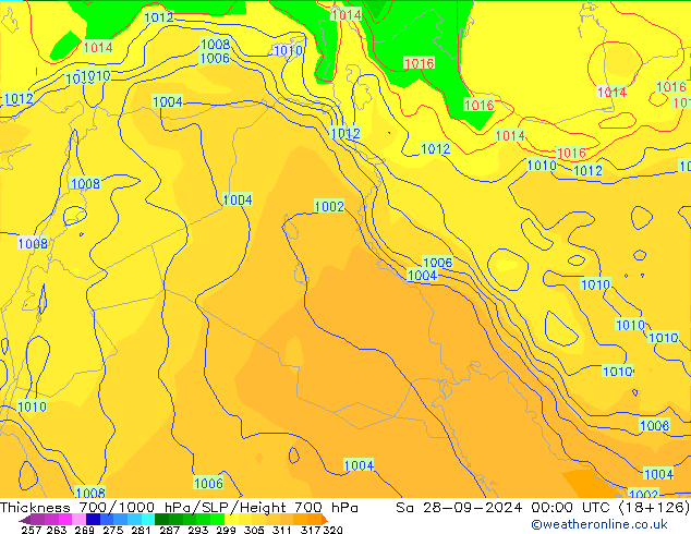 Schichtdicke 700-1000 hPa GFS Sa 28.09.2024 00 UTC