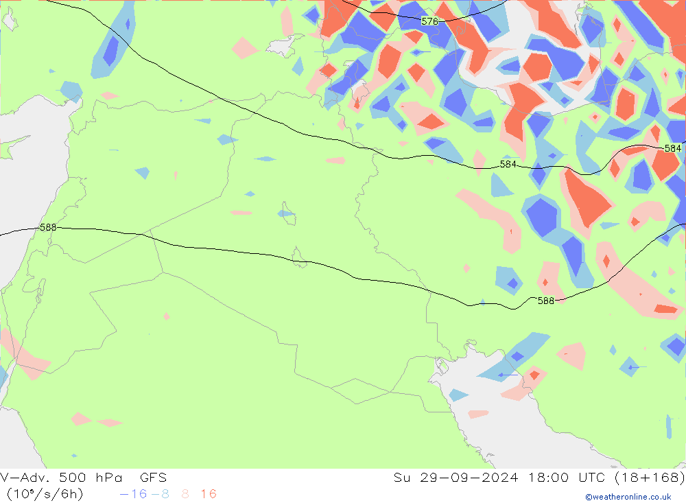 V-Adv. 500 hPa GFS Ne 29.09.2024 18 UTC