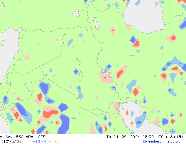 V-Adv. 850 hPa GFS mar 24.09.2024 18 UTC