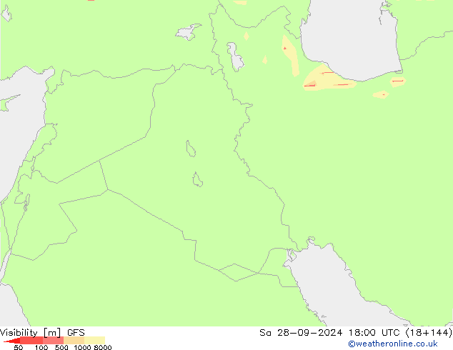 Visibility GFS Sa 28.09.2024 18 UTC