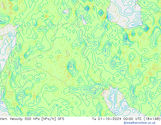 Vert. Velocity 500 hPa GFS Tu 01.10.2024 00 UTC