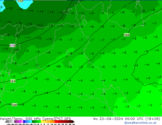 Géop./Temp. 500 hPa GFS septembre 2024