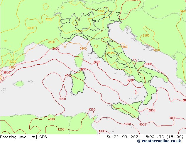 Donma Seviyesi GFS Paz 22.09.2024 18 UTC