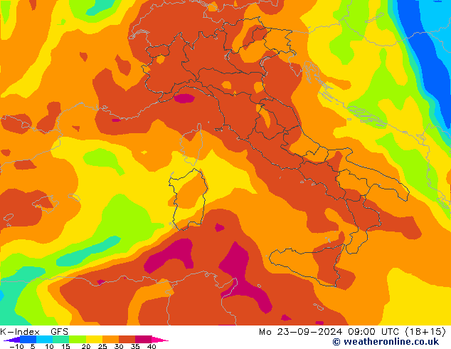 K-Index GFS Mo 23.09.2024 09 UTC