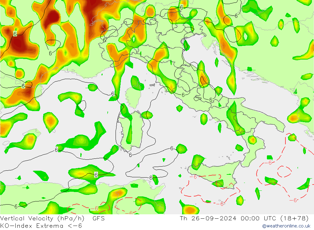 Konvektiv-Index GFS Do 26.09.2024 00 UTC