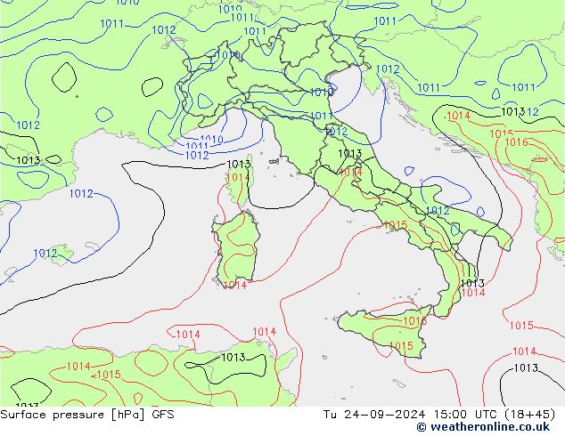 pressão do solo GFS Ter 24.09.2024 15 UTC