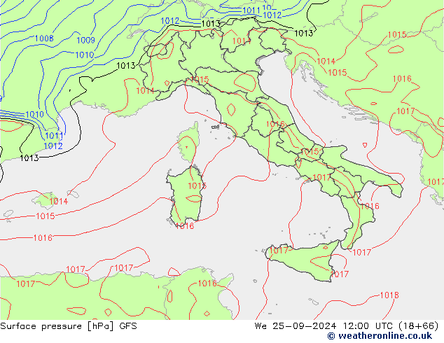 GFS: wo 25.09.2024 12 UTC