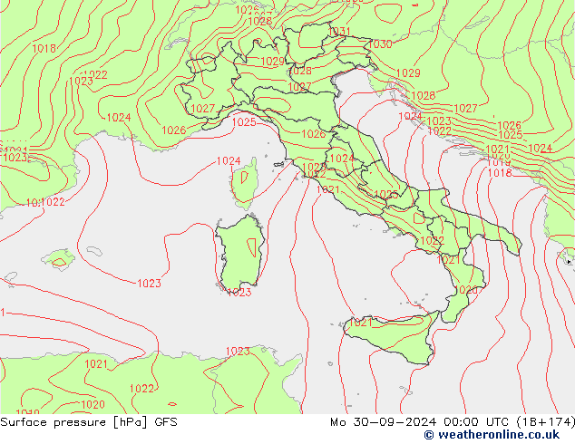 GFS: Po 30.09.2024 00 UTC