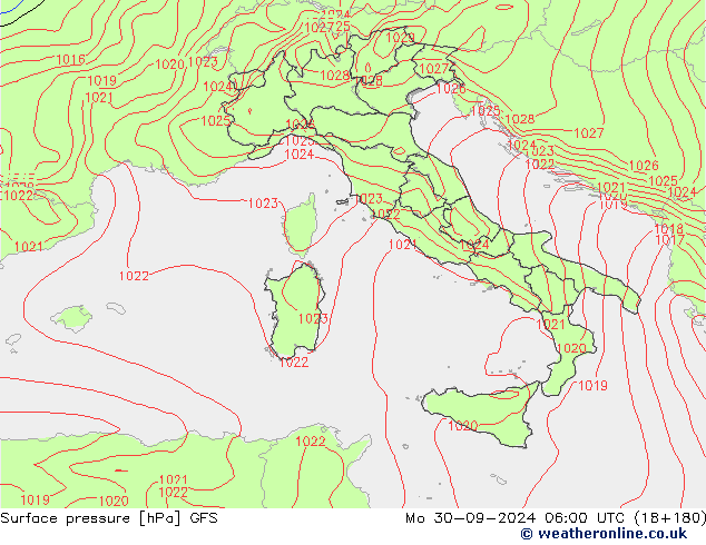 GFS: lun 30.09.2024 06 UTC