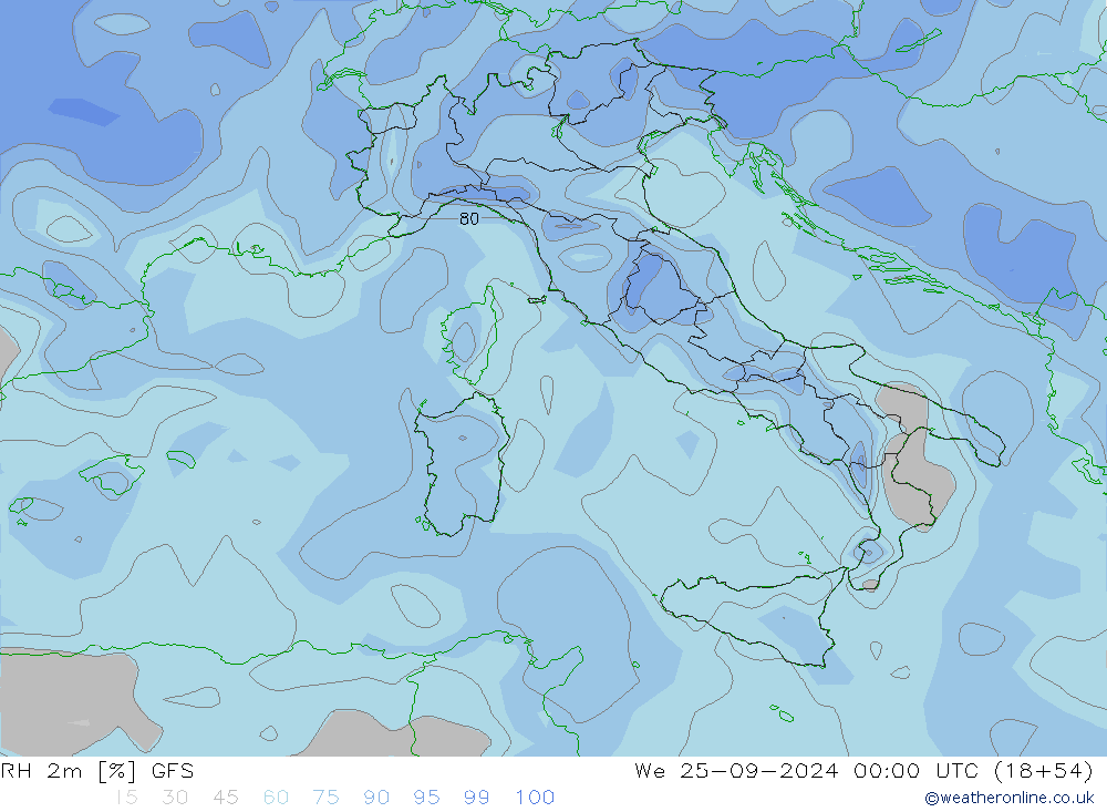 RV 2m GFS wo 25.09.2024 00 UTC