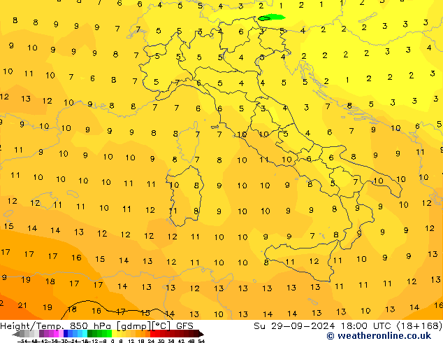 Z500/Rain (+SLP)/Z850 GFS Вс 29.09.2024 18 UTC