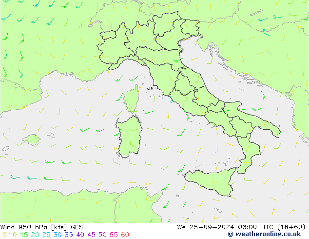 wiatr 950 hPa GFS wrzesień 2024