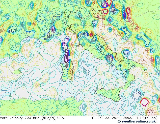 Vert. Velocity 700 hPa GFS Di 24.09.2024 06 UTC