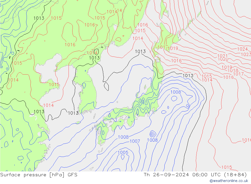 pressão do solo GFS Qui 26.09.2024 06 UTC