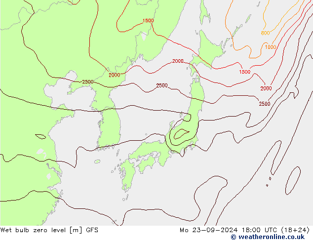 Theta-W Sıfır Seviyesi GFS Pzt 23.09.2024 18 UTC