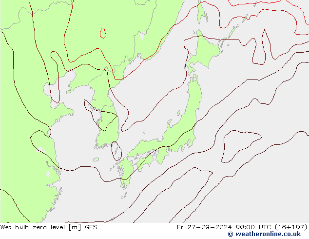 Theta-W Sıfır Seviyesi GFS Cu 27.09.2024 00 UTC