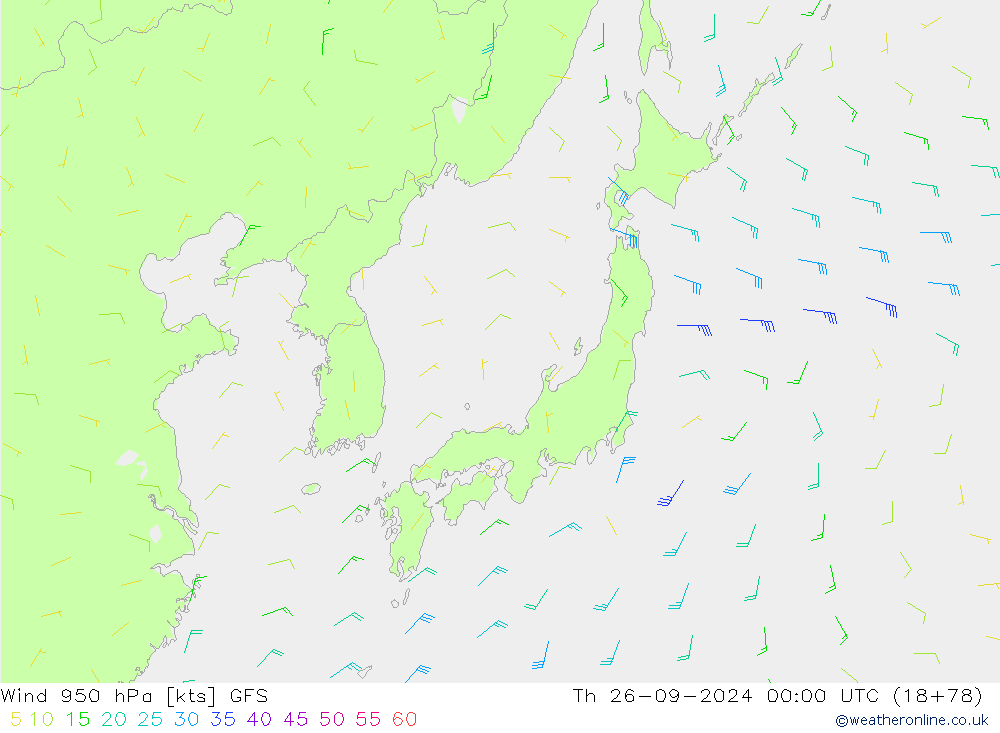 Wind 950 hPa GFS Th 26.09.2024 00 UTC