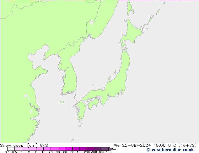 Snow accu. GFS mer 25.09.2024 18 UTC