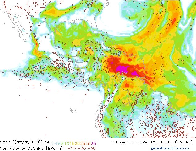 Cape GFS mar 24.09.2024 18 UTC