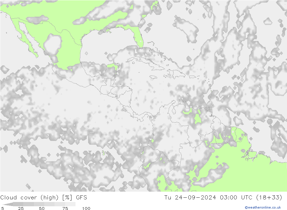 Wolken (hohe) GFS Di 24.09.2024 03 UTC