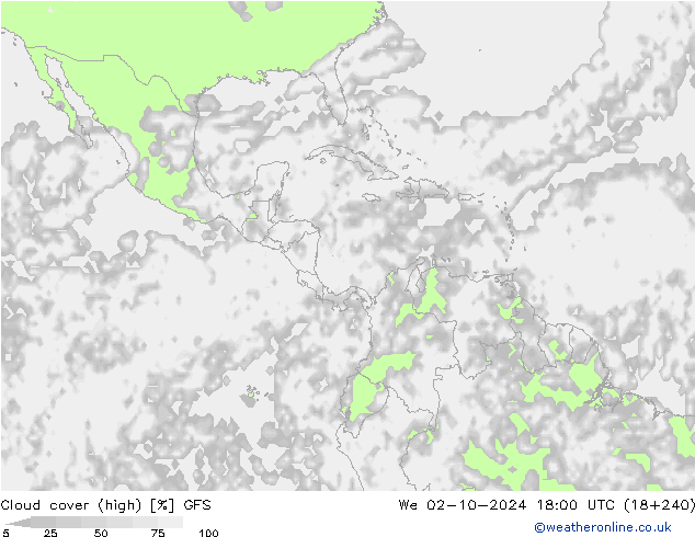 Wolken (hohe) GFS Mi 02.10.2024 18 UTC