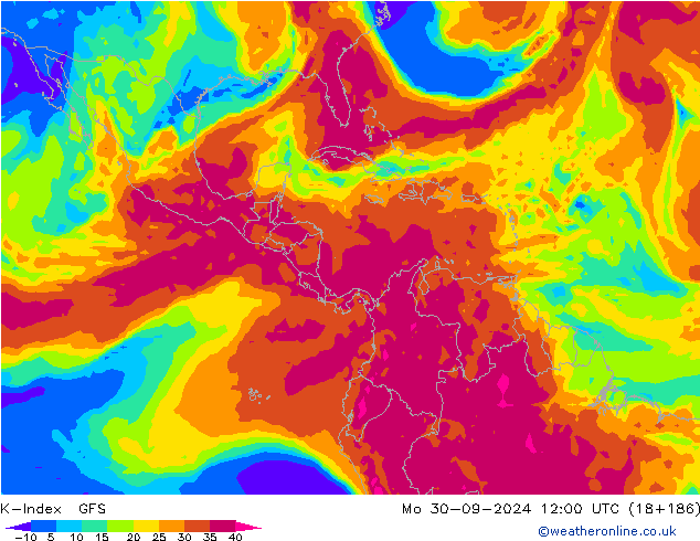 K-Index GFS пн 30.09.2024 12 UTC