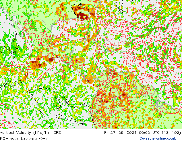 Konvektiv-Index GFS Fr 27.09.2024 00 UTC