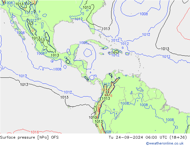 GFS: Út 24.09.2024 06 UTC