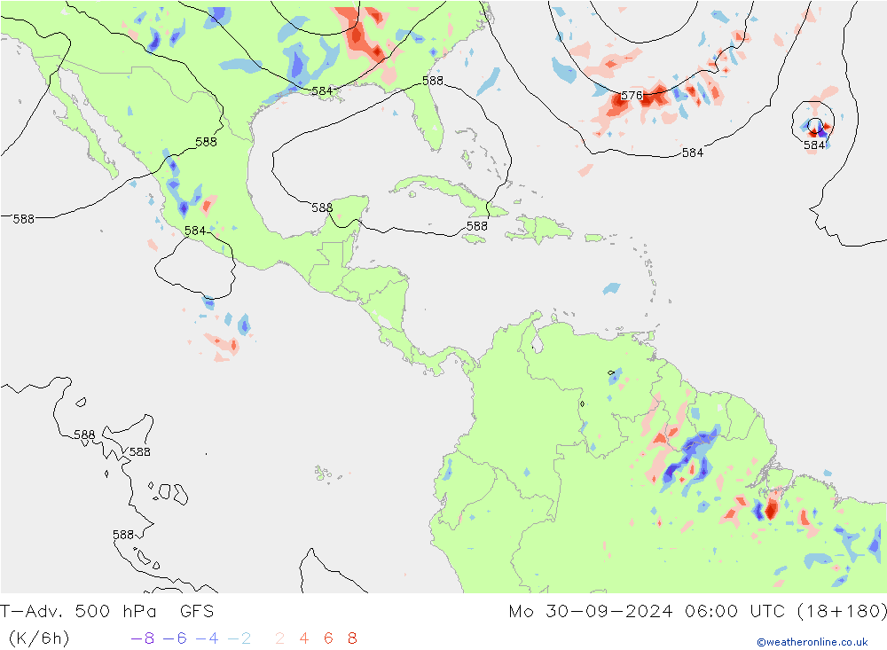 T-Adv. 500 hPa GFS Mo 30.09.2024 06 UTC