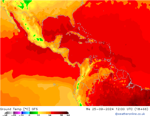 Temp GFS mer 25.09.2024 12 UTC