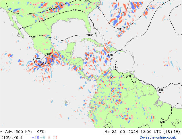 V-Adv. 500 hPa GFS Mo 23.09.2024 12 UTC