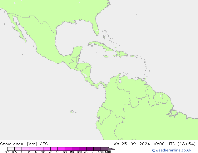 Totale sneeuw GFS wo 25.09.2024 00 UTC