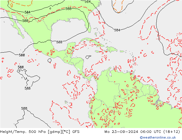 Z500/Rain (+SLP)/Z850 GFS Mo 23.09.2024 06 UTC