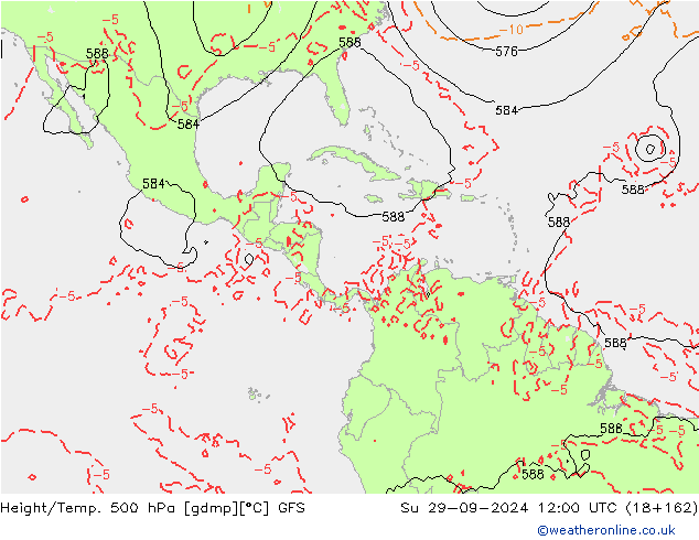 Yükseklik/Sıc. 500 hPa GFS Paz 29.09.2024 12 UTC