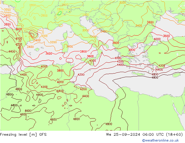 Frostgrenze GFS Mi 25.09.2024 06 UTC