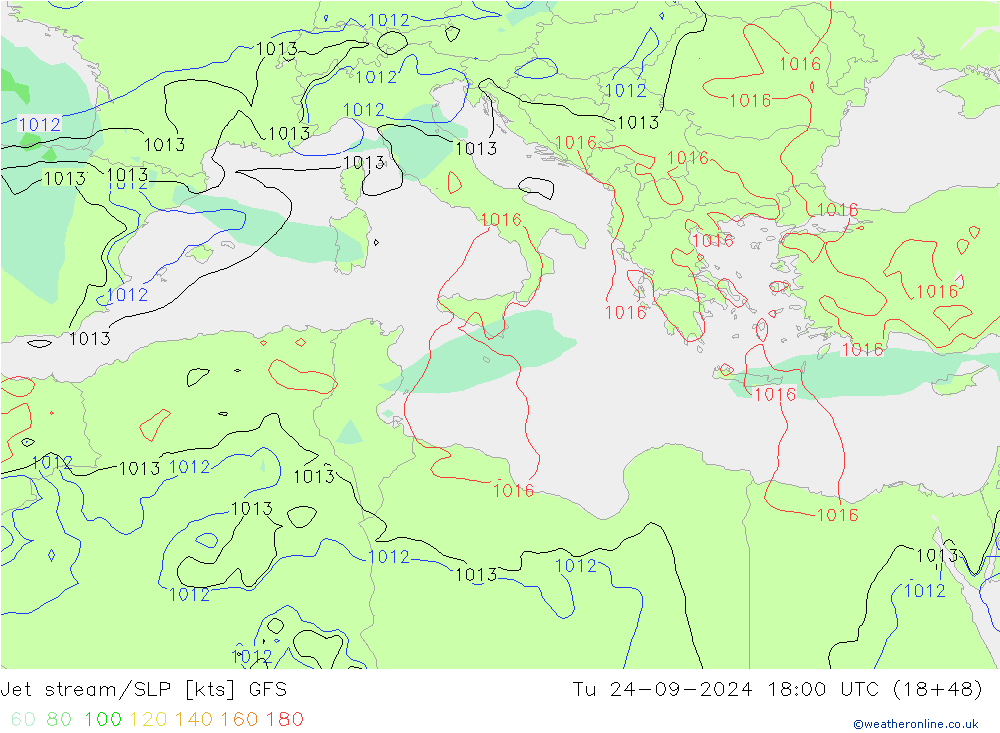 Courant-jet GFS mar 24.09.2024 18 UTC