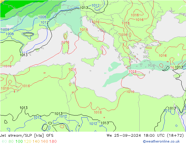 Polarjet/Bodendruck GFS Mi 25.09.2024 18 UTC