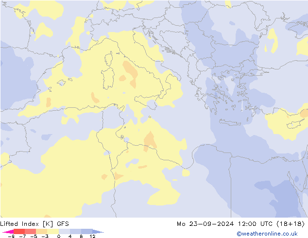 Indice de soulèvement GFS lun 23.09.2024 12 UTC