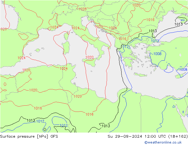 GFS: Dom 29.09.2024 12 UTC