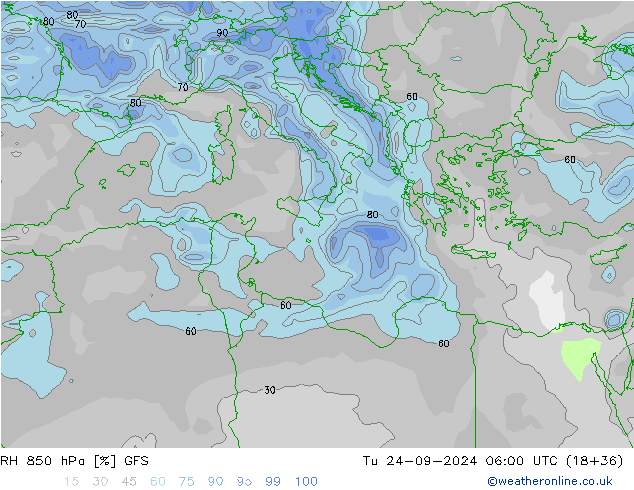 850 hPa Nispi Nem GFS Sa 24.09.2024 06 UTC