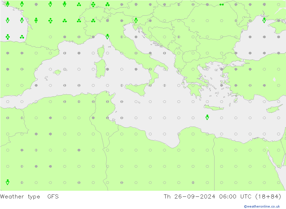 tipo de precipitação GFS Qui 26.09.2024 06 UTC