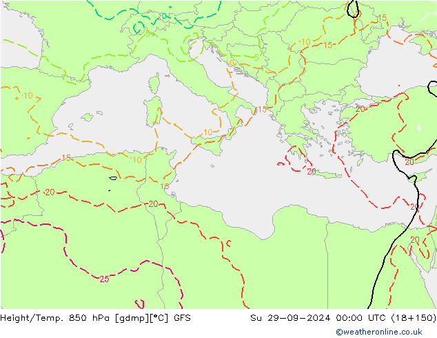 Z500/Rain (+SLP)/Z850 GFS dom 29.09.2024 00 UTC